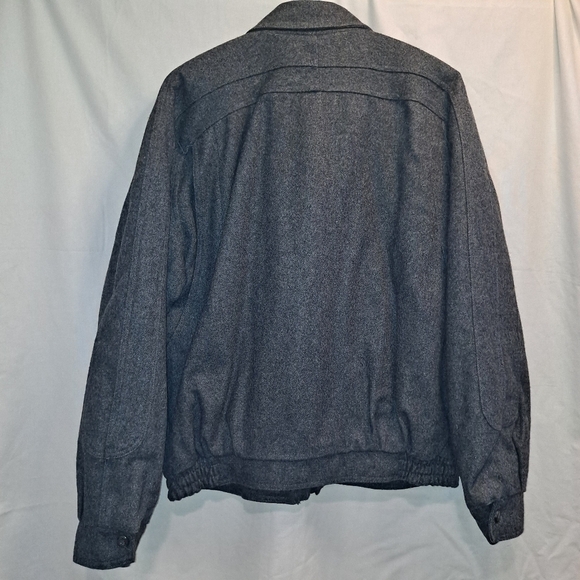 KNIGHTS BRIDGE Dark Grey Wool Full Zip Long Sleeve Coat Size Large - Picture 13 of 14
